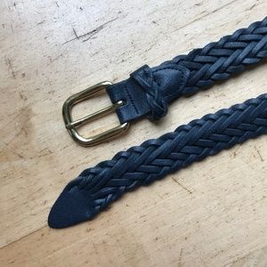 Braided belt genuine  leather